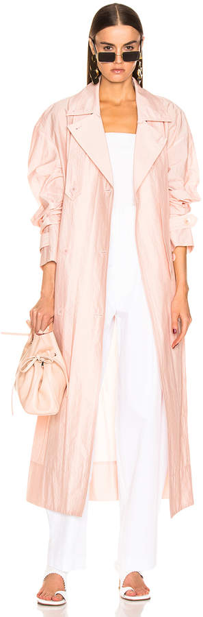Tibi Spring Trench Windbreaker in Blush | FWRD Tibi Spring Trench Windbreaker in Blush | FWRD
